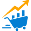 Shopping cart with growth chart representing markdown optimization for sales growth