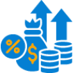 Icon representing improved cash flow and protected profit margins, optimized for markdown usage